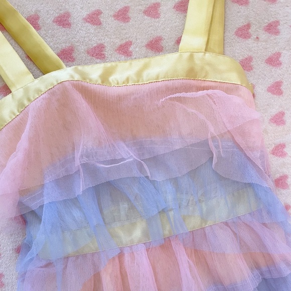 NWT Asos DEISGN Color Block Tulle Dress - Picture 4 of 5